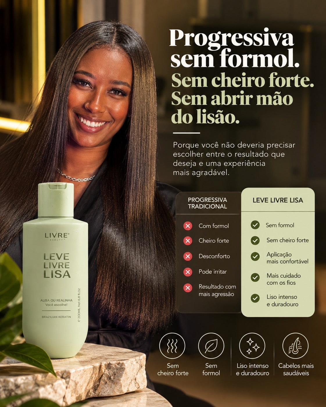 Progressiva Leve Livre e Lisa Livre Beauty 200ml