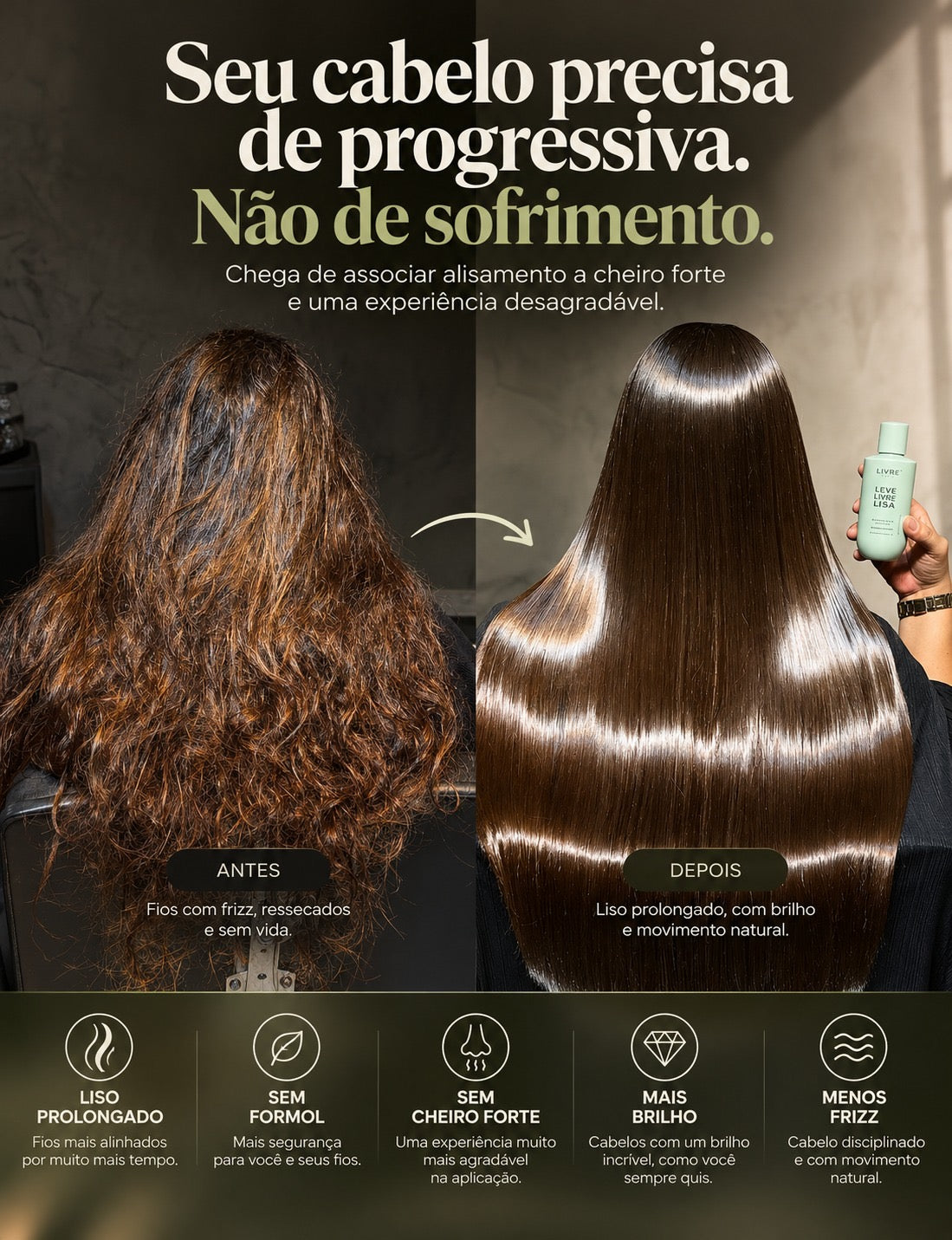 Progressiva Leve Livre e Lisa Livre Beauty 200ml