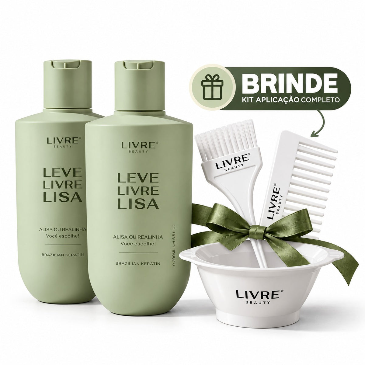 Kit com 2 Progressiva Leve Livre e Lisa Livre Beauty 200ml